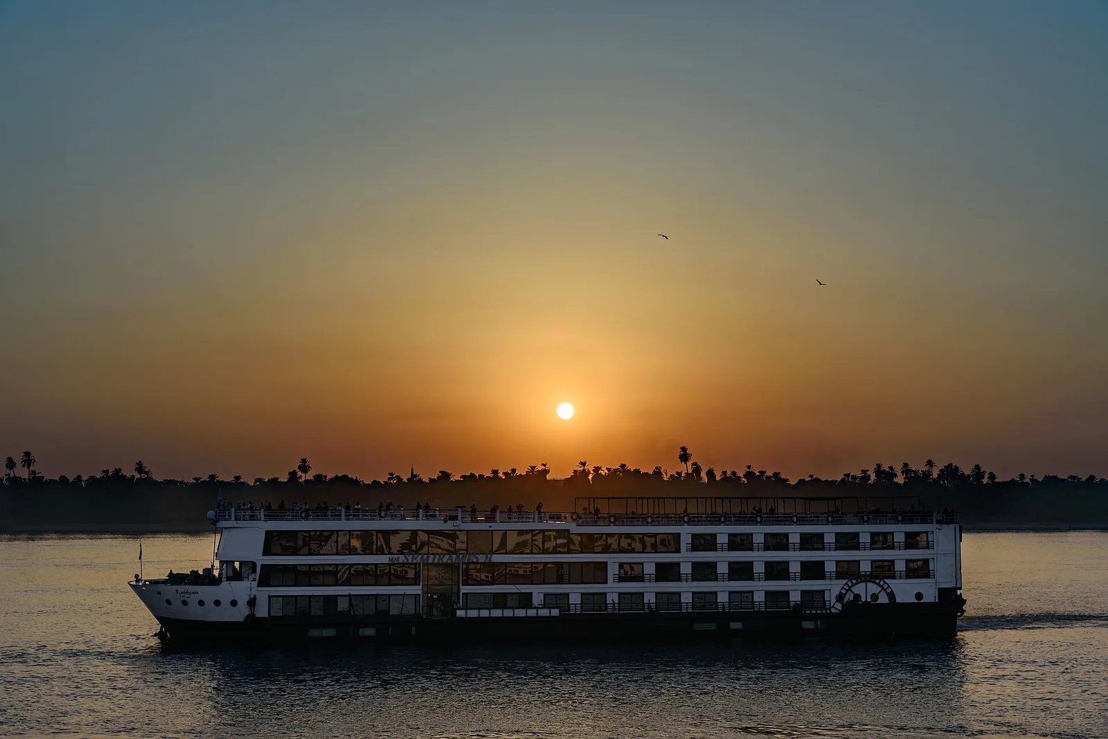 Sunset on the Nile River in Egypt