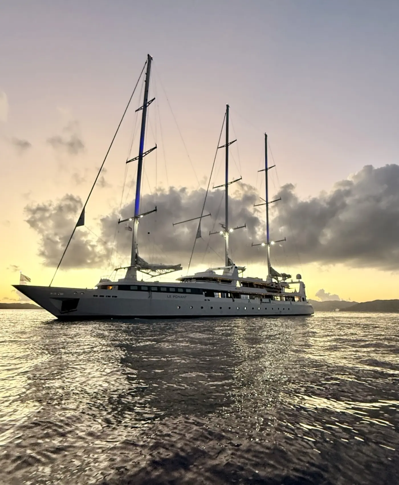 Le Ponant at sunset