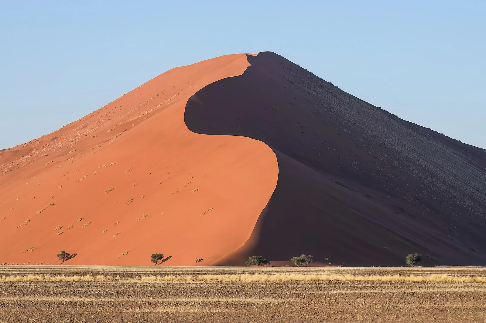 Towering red dunes on a Namibia land journey
